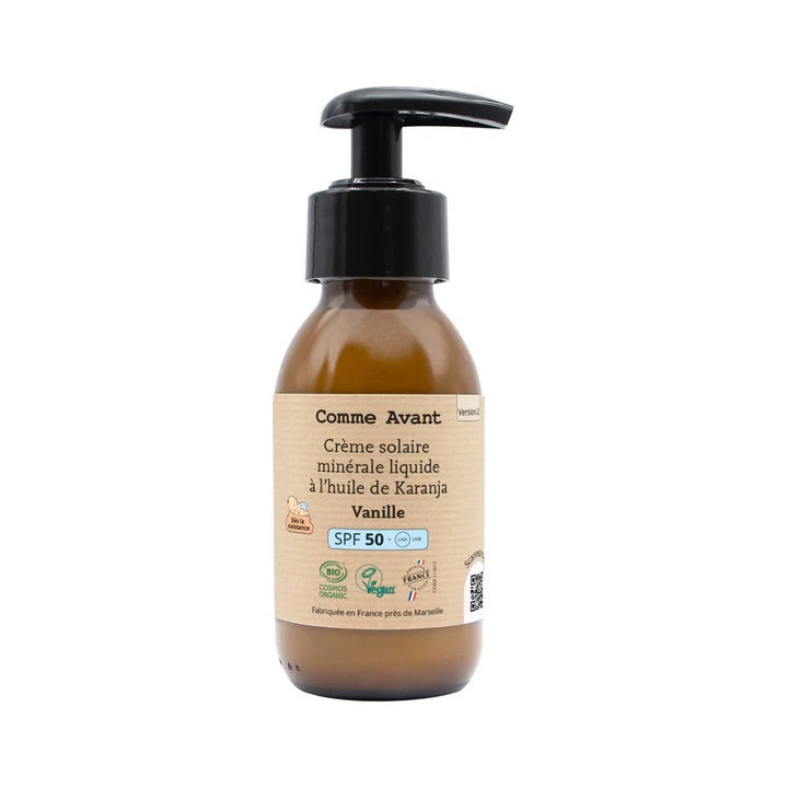 Crème solaire liquide vanille