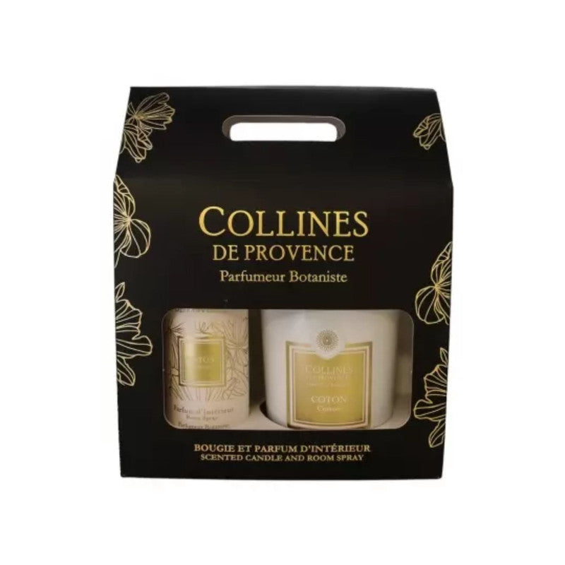 COFFRET BOUGIE 180G+ PARFUM D'AMBIANCE COTON
