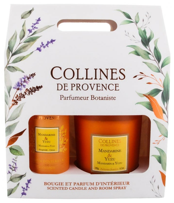 COFFRET BOUGIE 180G+ PARFUM D'AMBIANCE MANDARINE YUZU