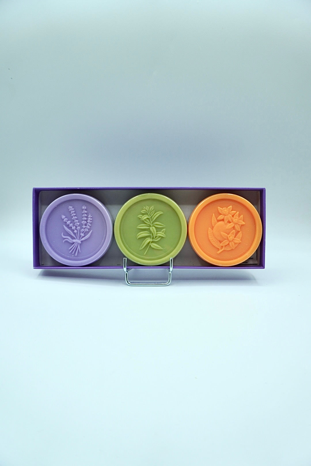 Coffret 3 savons ronds 100g - Lavande Verveine Fleur d'Oranger