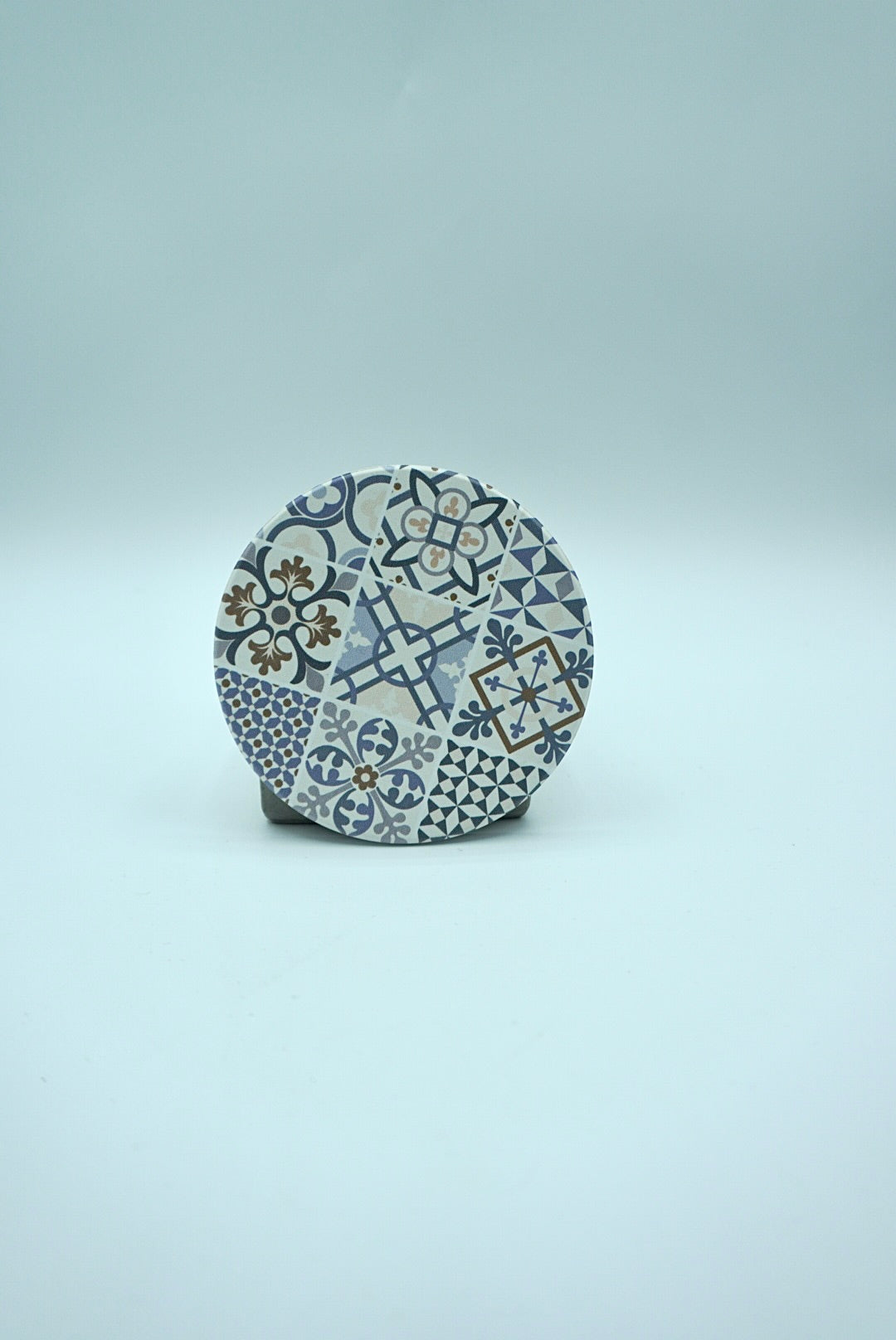 Dessous de Verres Rond Motif Mosaïque et Carreaux de Ciment