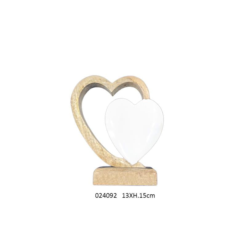 DOUBLE COEUR EMAILLE PM PASSION 13 X 5 X H.15 CM