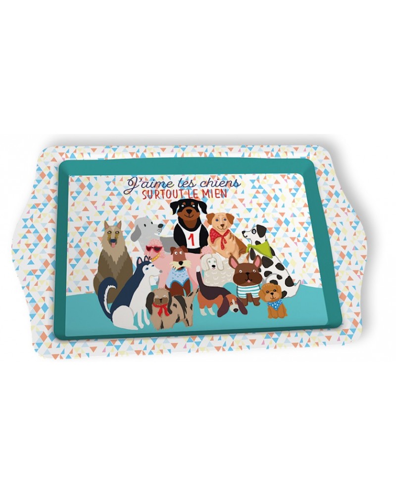 Plateau moyen métal J’aime les Chiens
