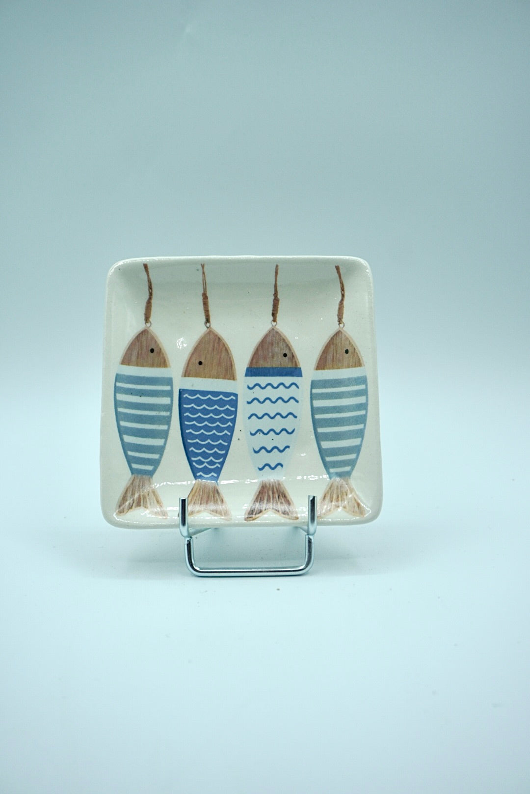 Porte savon carré - poissons bleu
