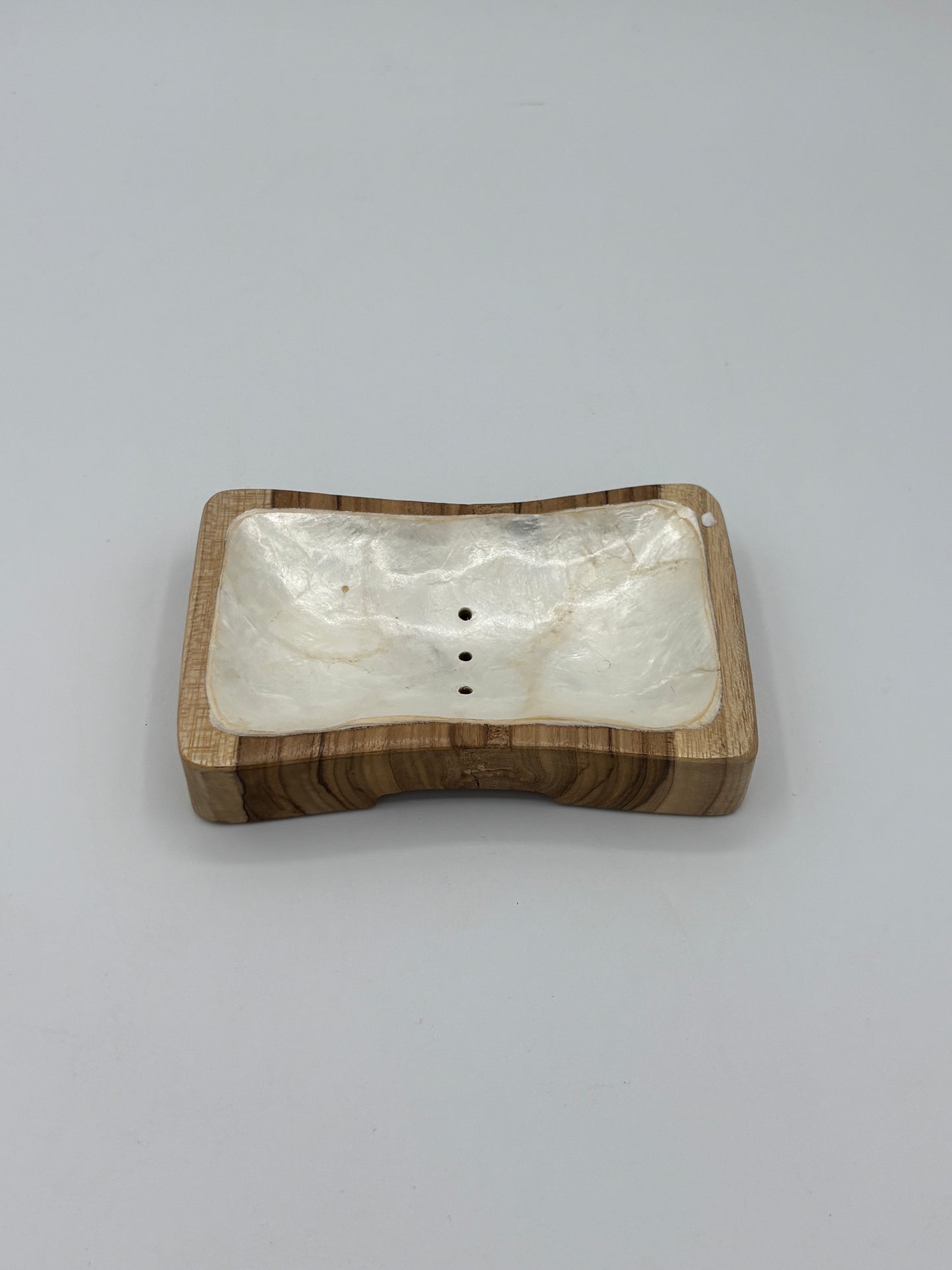 Porte savon rectangle teck nacre