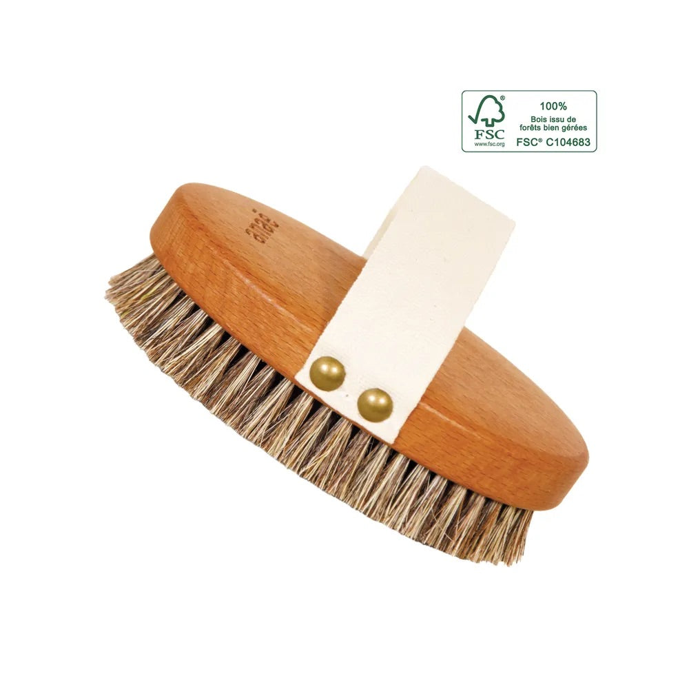 Brosse massage crin de cheval fibre