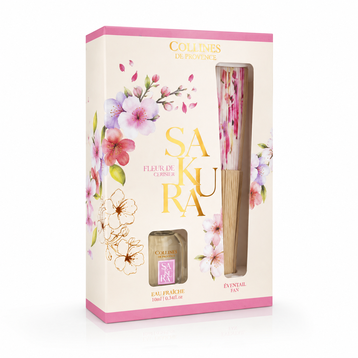 Coffret eau fraiche éventail - Sakura