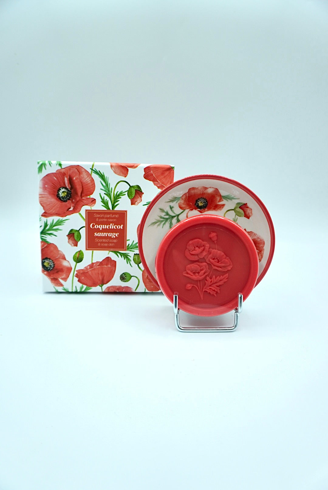 Coffret support + savon - Coquelicot