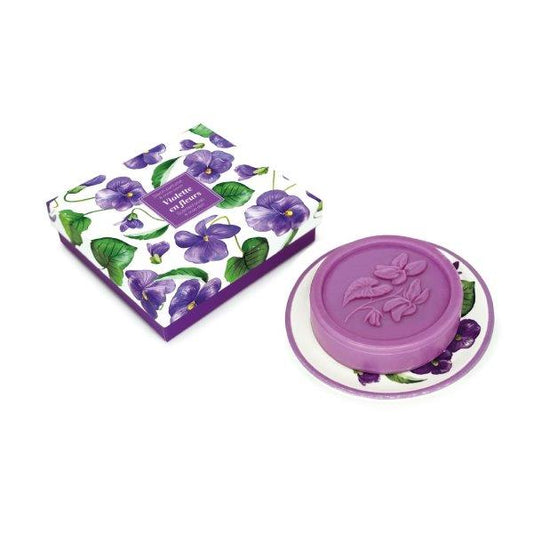 Coffret support + savon - Violette