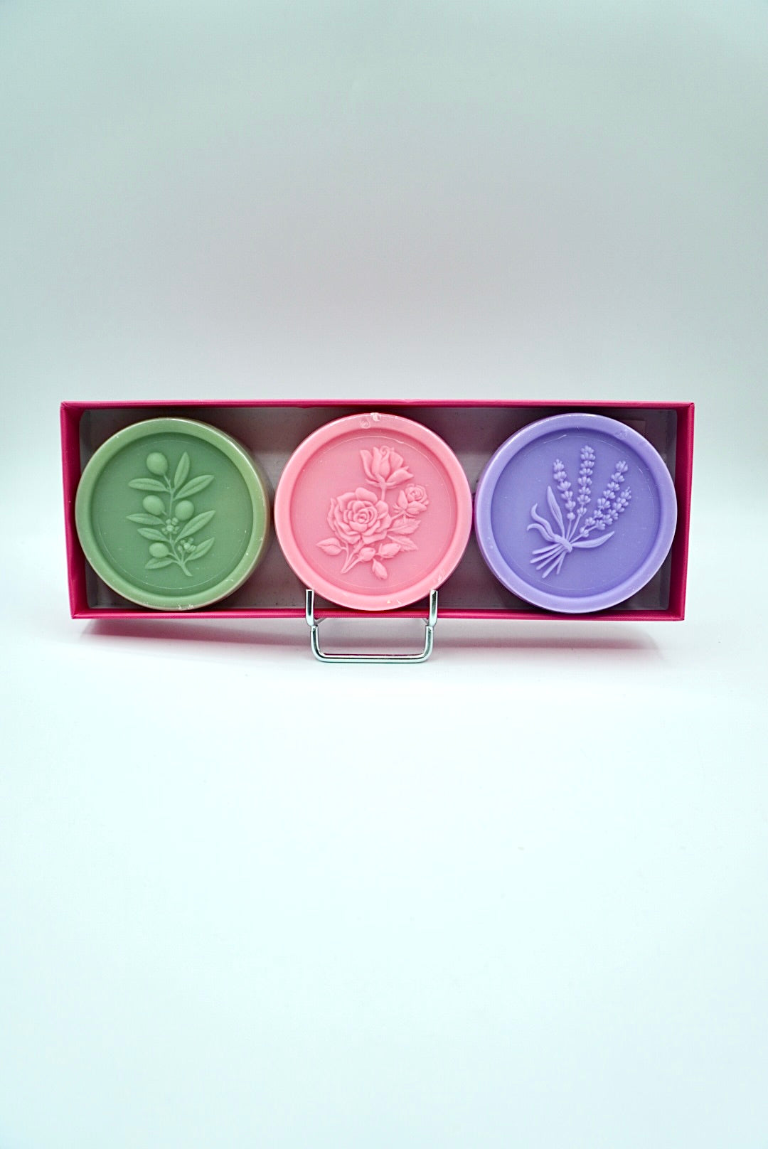 Coffret 3 savons ronds 100g - Lavande Rose Olivier