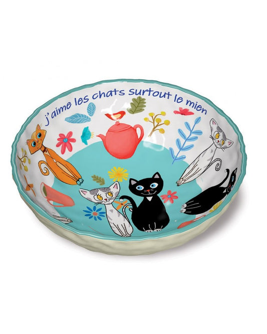 Coupelle melamine j'aime les chats
