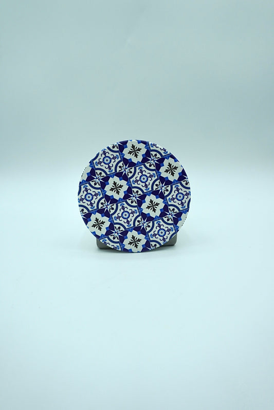 Dessous de Verres Rond Motif Mosaïque et Carreaux de Ciment