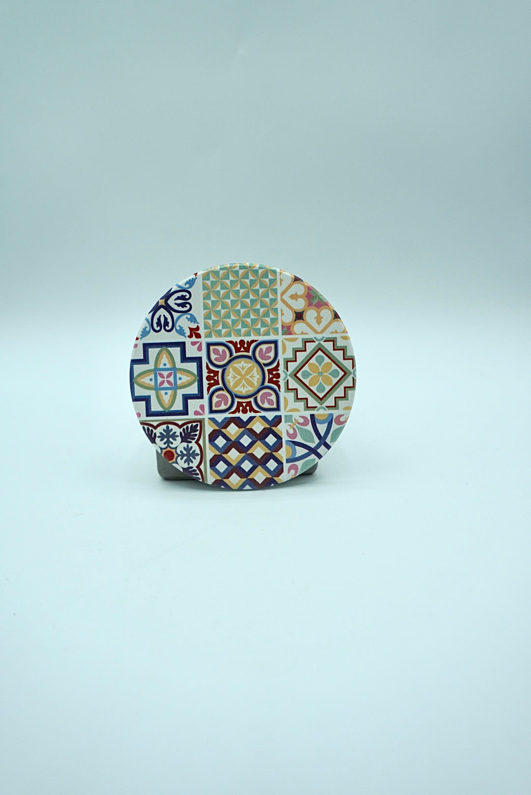 Dessous de Verres Rond Motif Mosaïque et Carreaux de Ciment