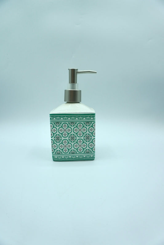 Distributeur à savon liquide mosaïque verte