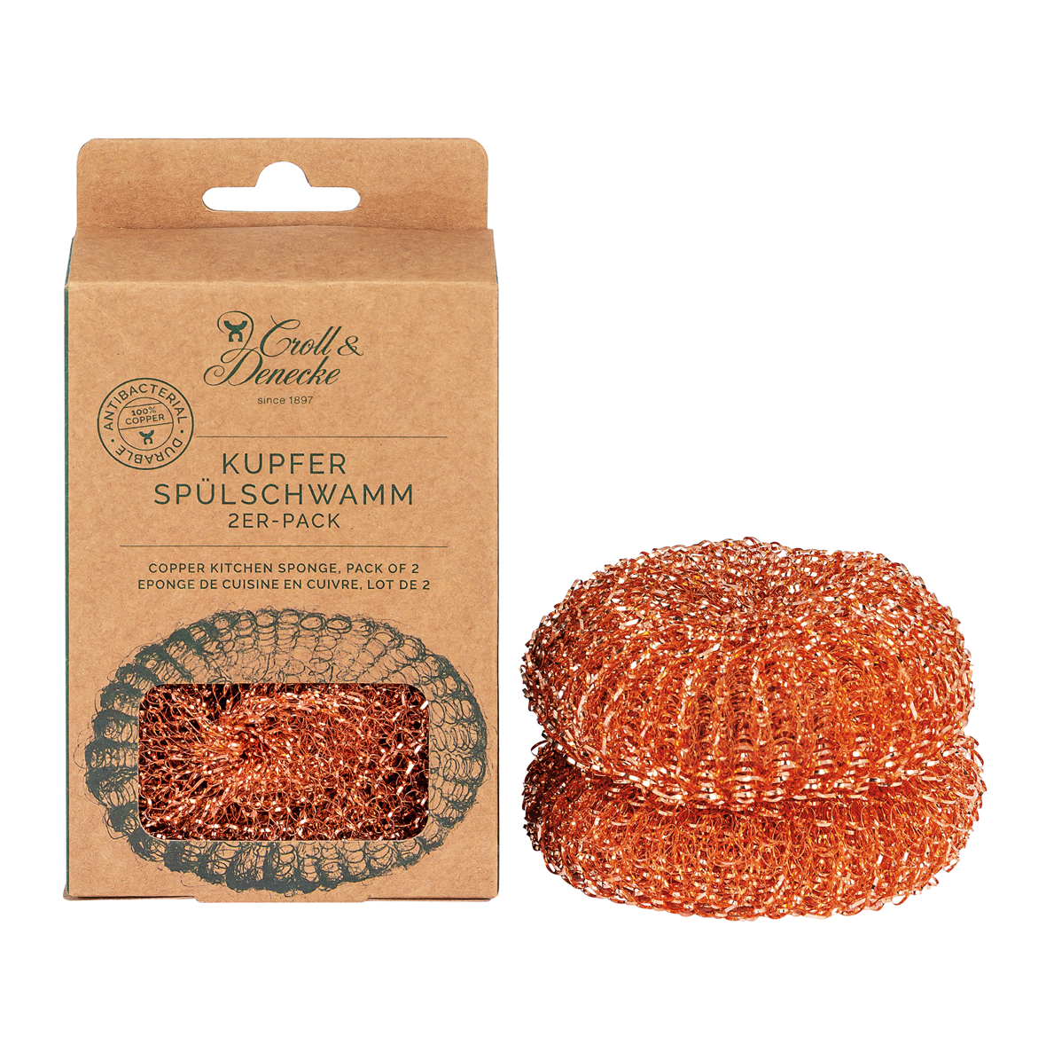 Eponge de cuisine en cuivre