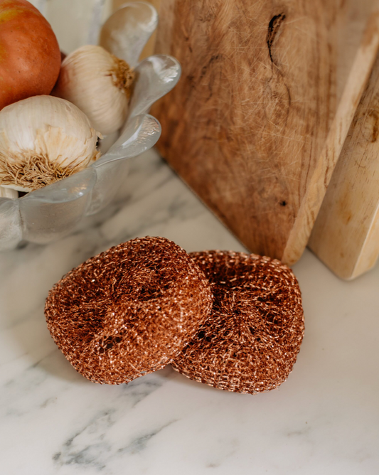 Eponge de cuisine en cuivre