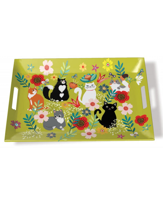 Grand Plateau de Service - CHATS FLEURS