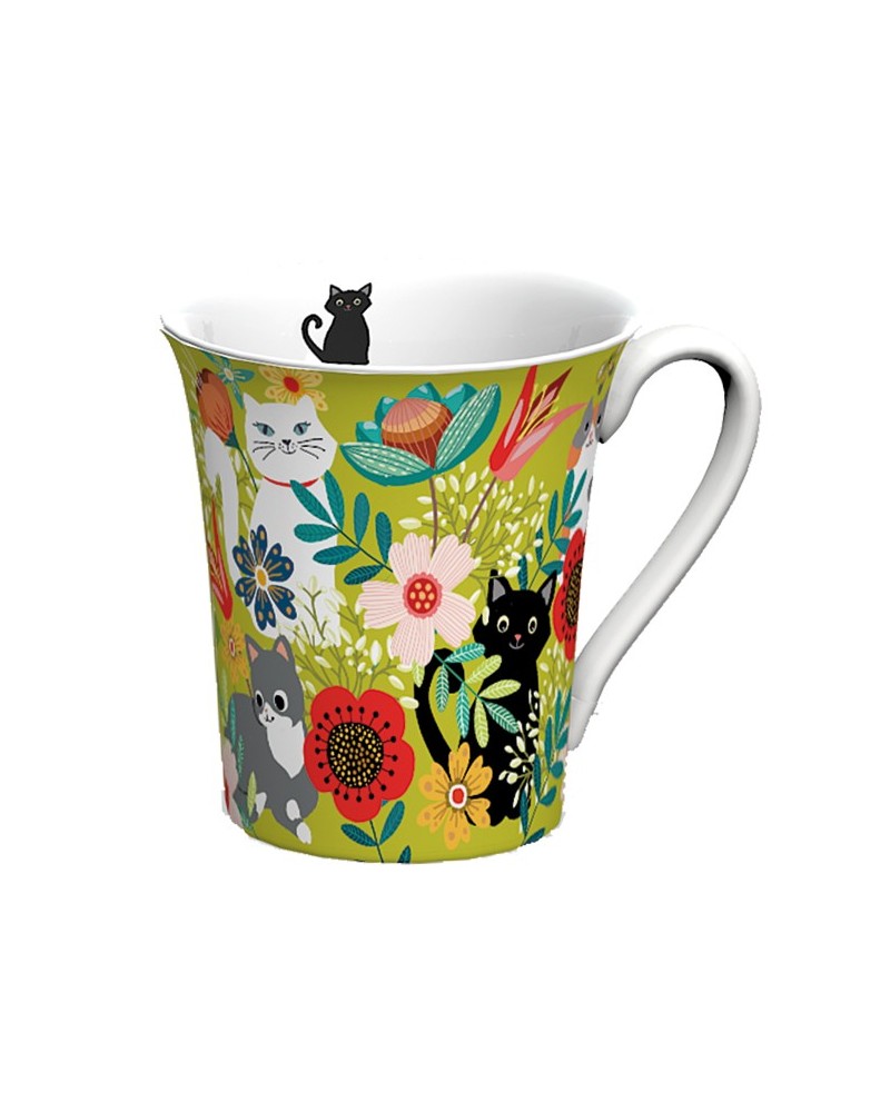 Mug chats fleurs