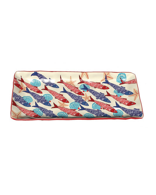 Petit plat rectangle banc de sardines