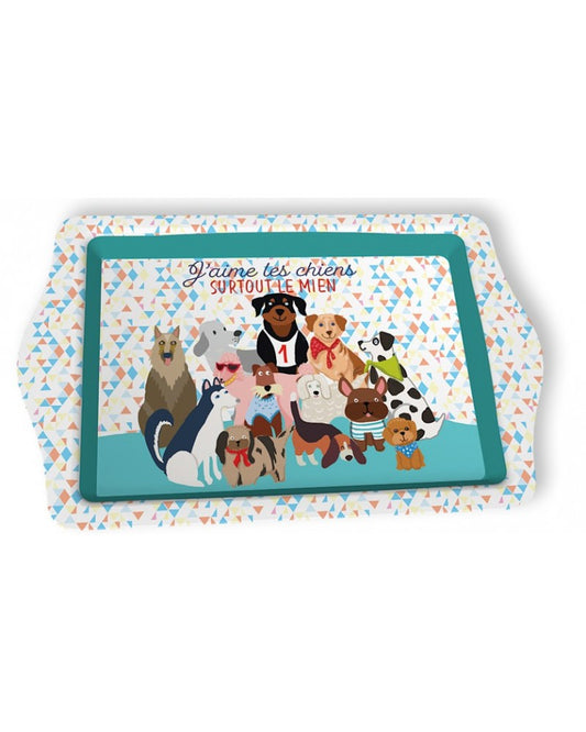 Plateau moyen métal J’aime les Chiens