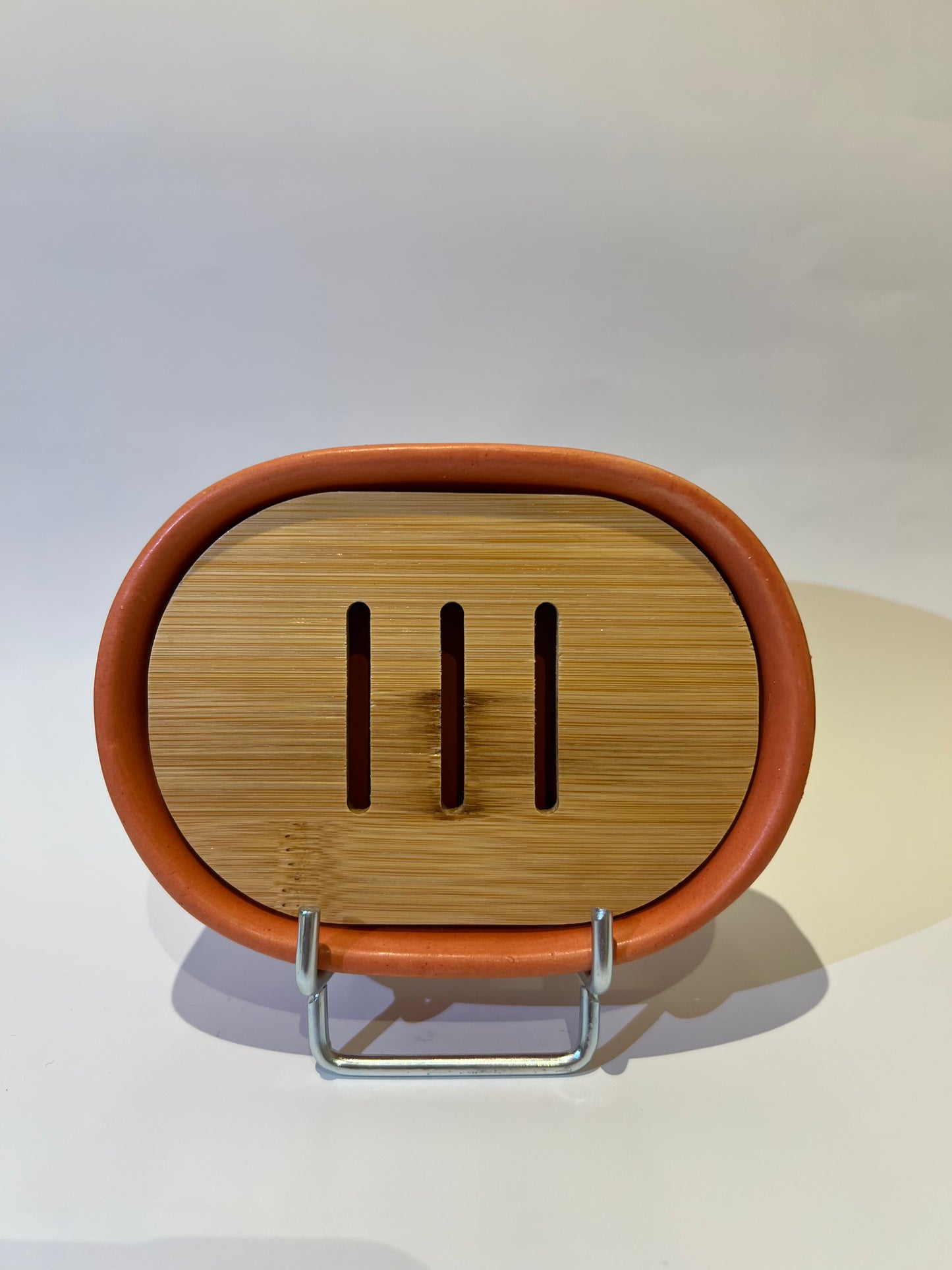 Porte savon Céramique et Bambou - Orange