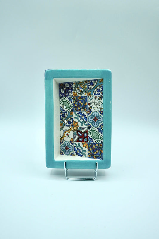 Porte savon mosaïque incliné - Bleu