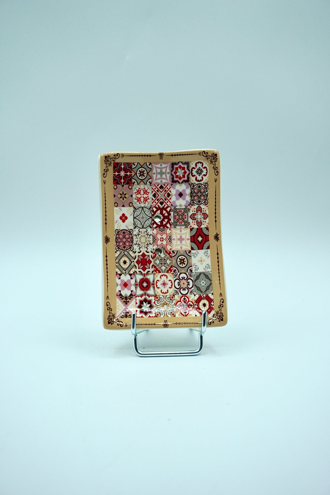 Porte Savon Céramique - Carreaux Bordeaux