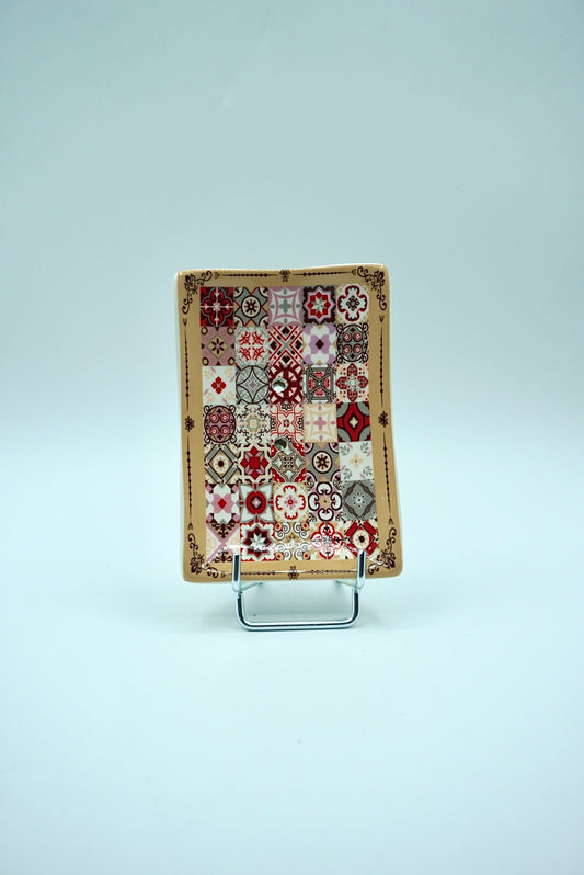 Porte Savon Céramique - Carreaux Bordeaux