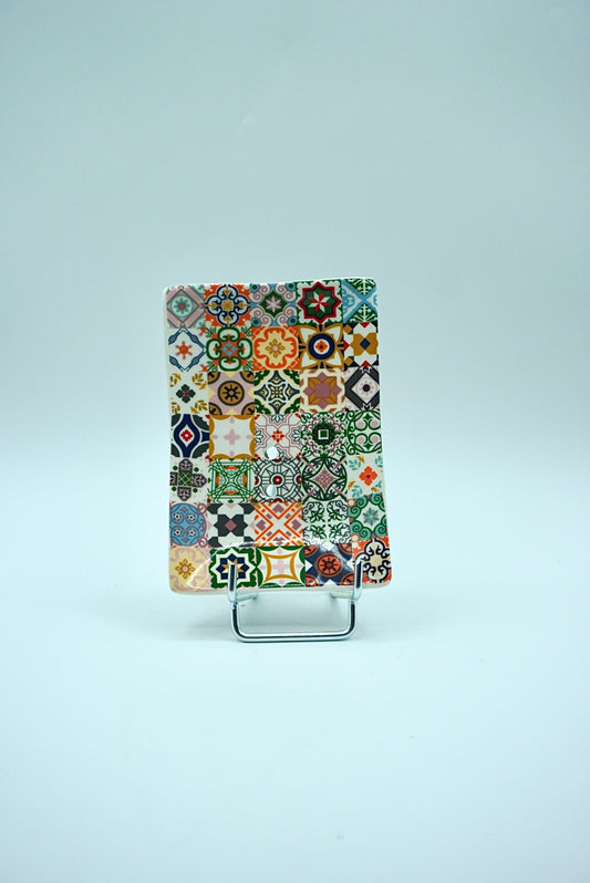 Porte savon céramique Carreaux Multicolores