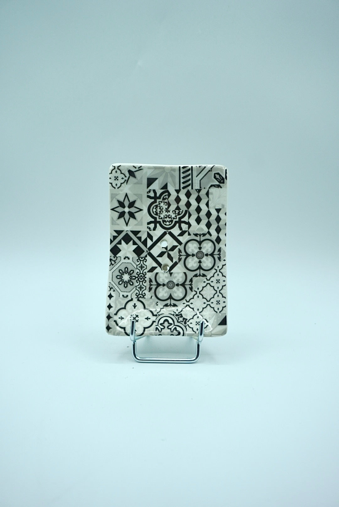 Porte savon céramique carreaux ciment gris