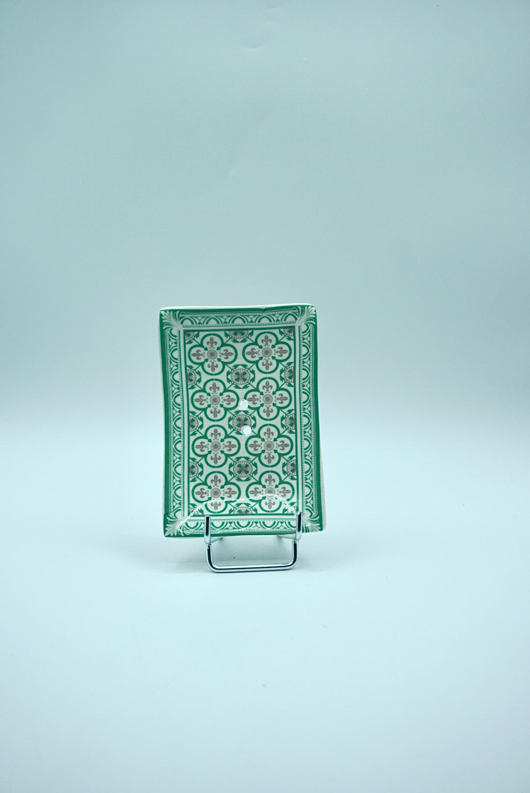 Porte savon céramique mosaïque vert