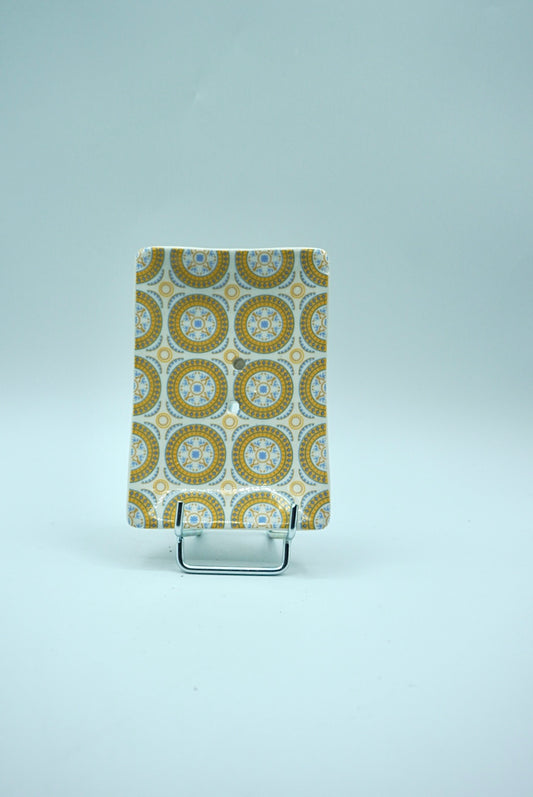 Porte savon céramique - Mosaïque Jaune Bleu