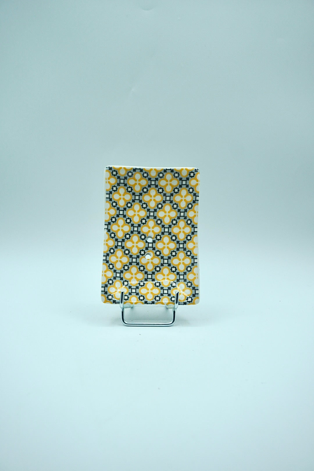 Porte savon - trèfle jaune