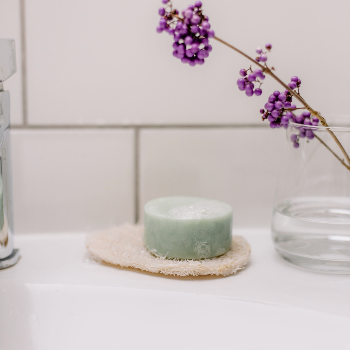 Lot de 3 porte savon en luffa