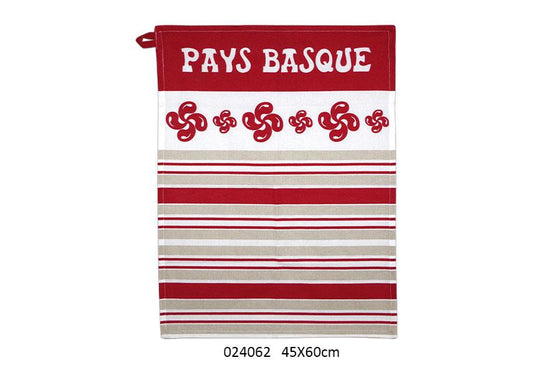 Torchon - LAUBURU GRIS ET ROUGE