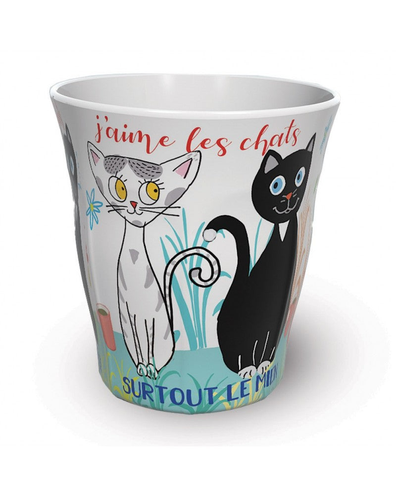 Verre Mélamine J'aime les Chats
